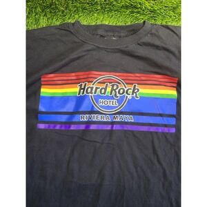 Hard Rock Hotel Riviera Maya Adult XXL  2XL T-shirt Colorful Rainbow Pride